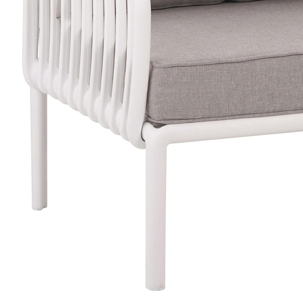 Hearth and Haven Patio Club Chair with Light Gray Cushion in White, , large