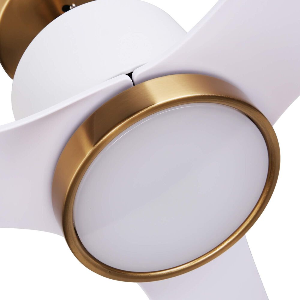 HOMLUX 52" Indoor Ceiling Fan with LED Light in Antique Brass and White, , large