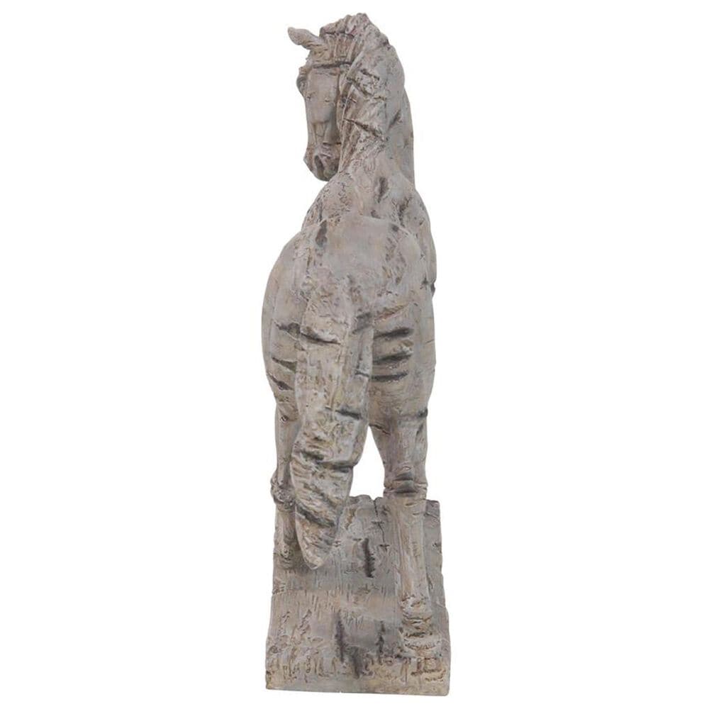 Maple and Jade Prancing Horse Decorative Sculpture in Distressed Beige, , large