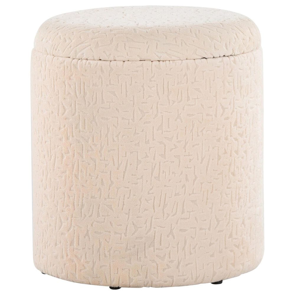 LumiSource Tahoe 18" Storage Ottoman in Beige, , large