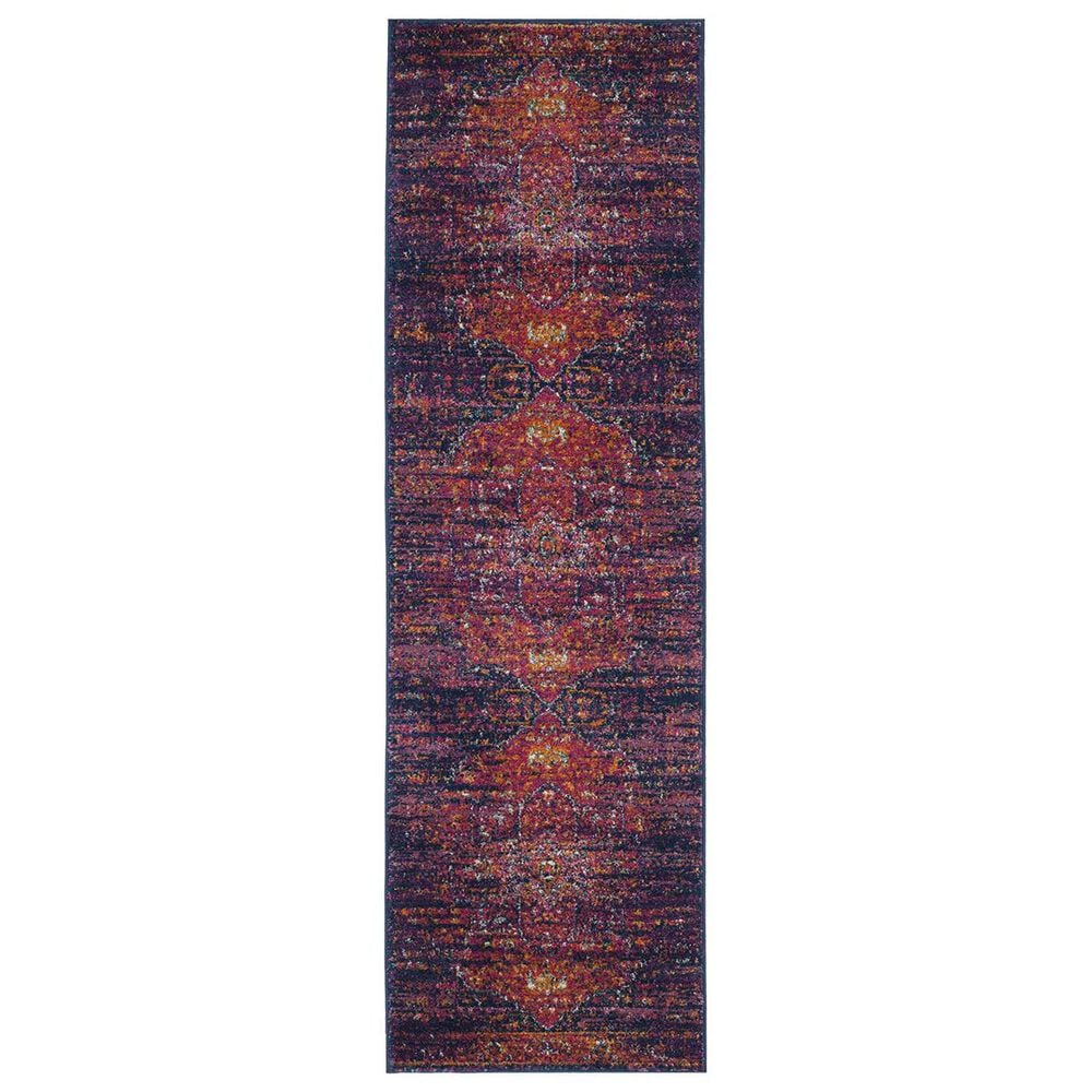 Safavieh Evoke EVK275F-27 2&#39;2&quot; x 7&#39; Blue/Fuchsia Runner, , large