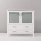 Lexora Home Volez 36" Single Bathroom Vanity in White with 2 cm White Ceramic Top and Rectangular Sink, , large