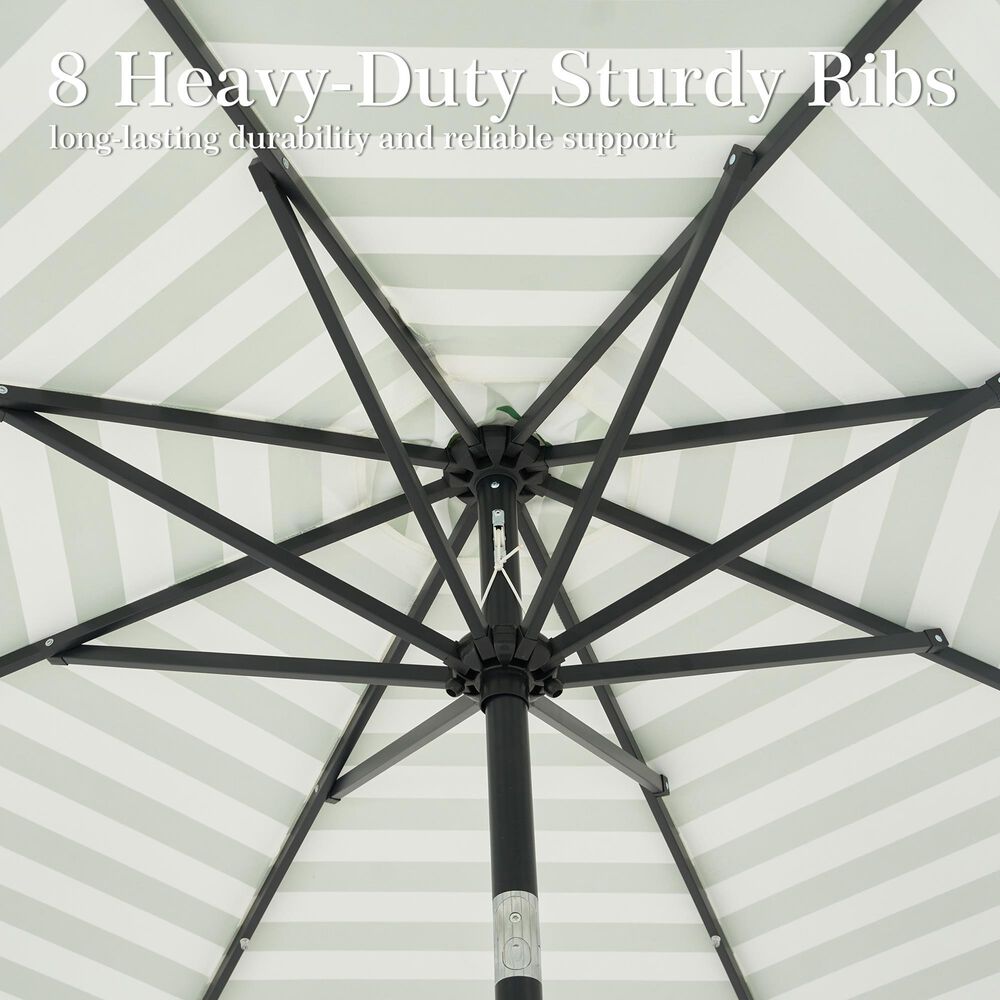 HOMLUX 10' Patio Umbrella with Adjustable Tilt and Scalloped Edge in Green, , large