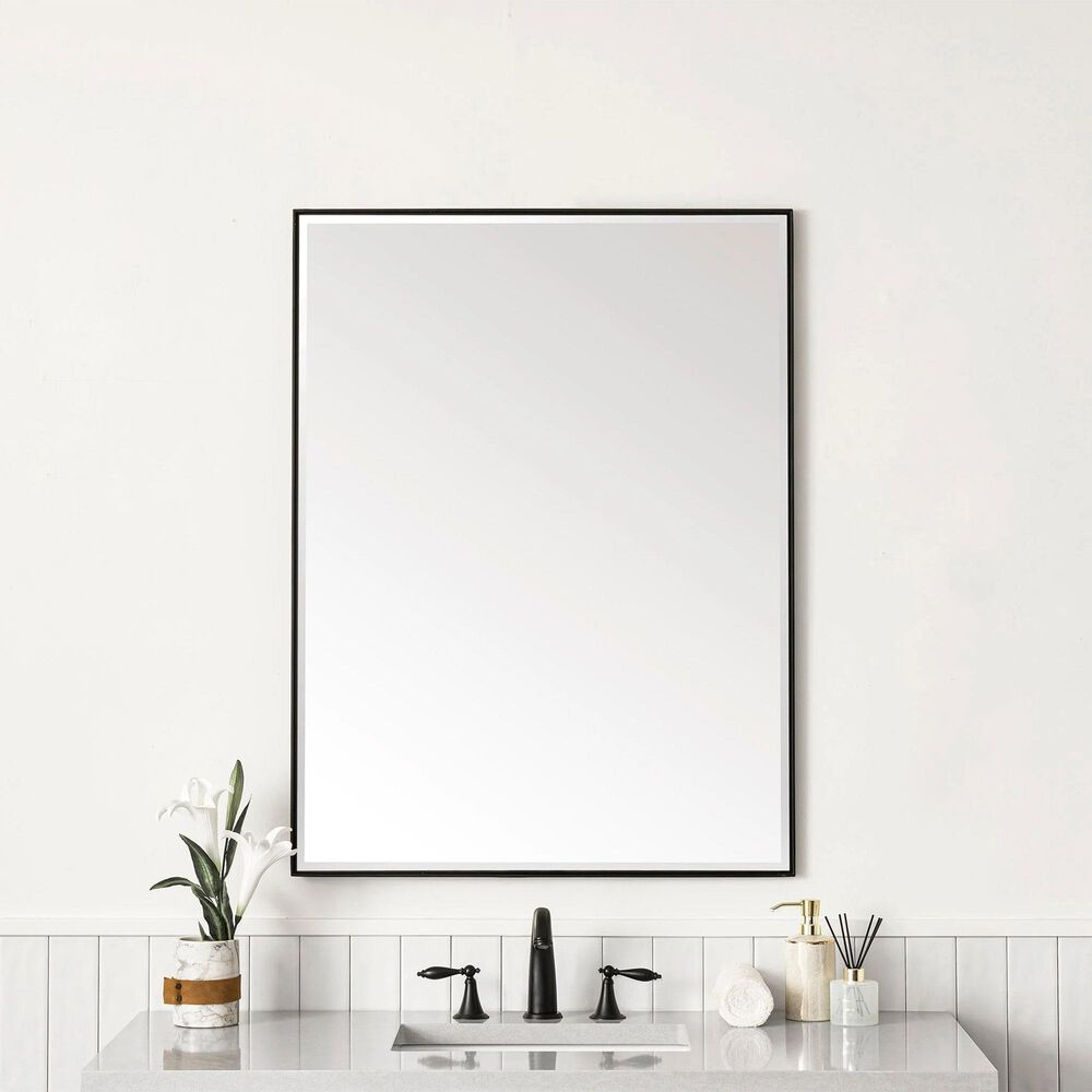 James Martin Vanities Rohe 30&quot; Rectangular Mirror in Matte Black, , large