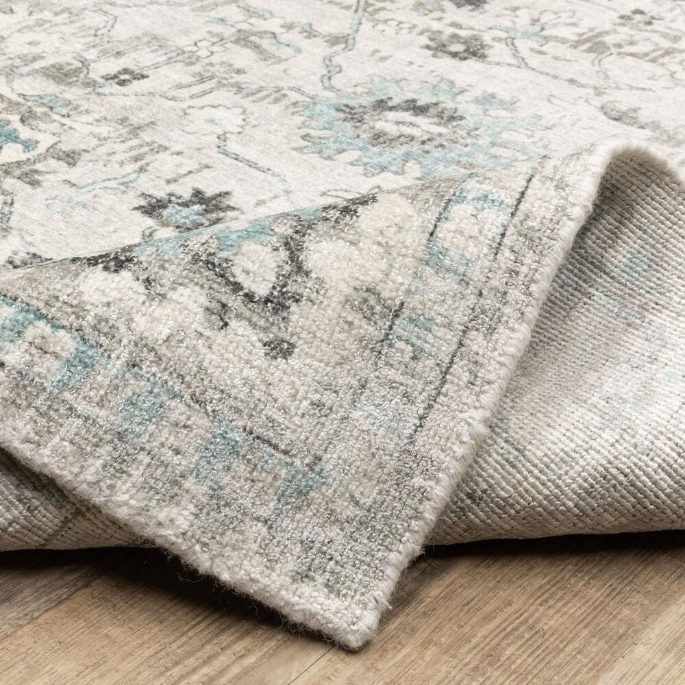 Oriental Weavers Windham WIN04 Ivory and Blue 2&#39;6&quot; x 10&#39; Runner, , large