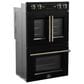Forno Asti 30" Double Electric Wall Oven with Upper French Door in Black, , large