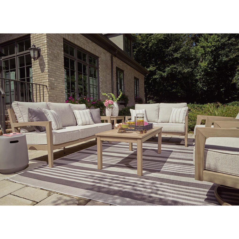 Ashley Hallow Creek Patio Sofa in Beige, , large