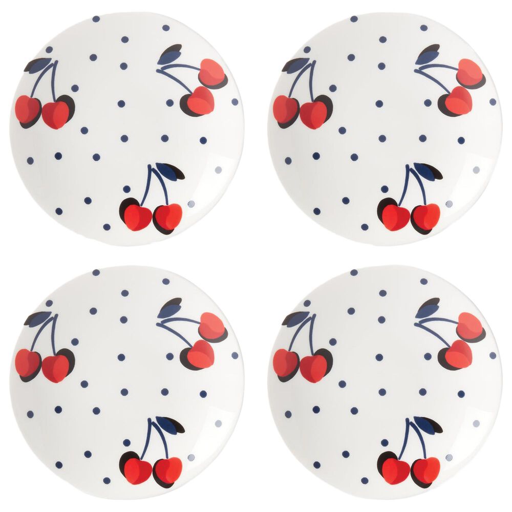 Kate Spade New York Vintage Cherry Dot 4-Piece Tidbit Plate Set, , large