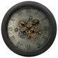 A&B Home Round Clock with Exposed Gold Gears in Gray and Black, , large