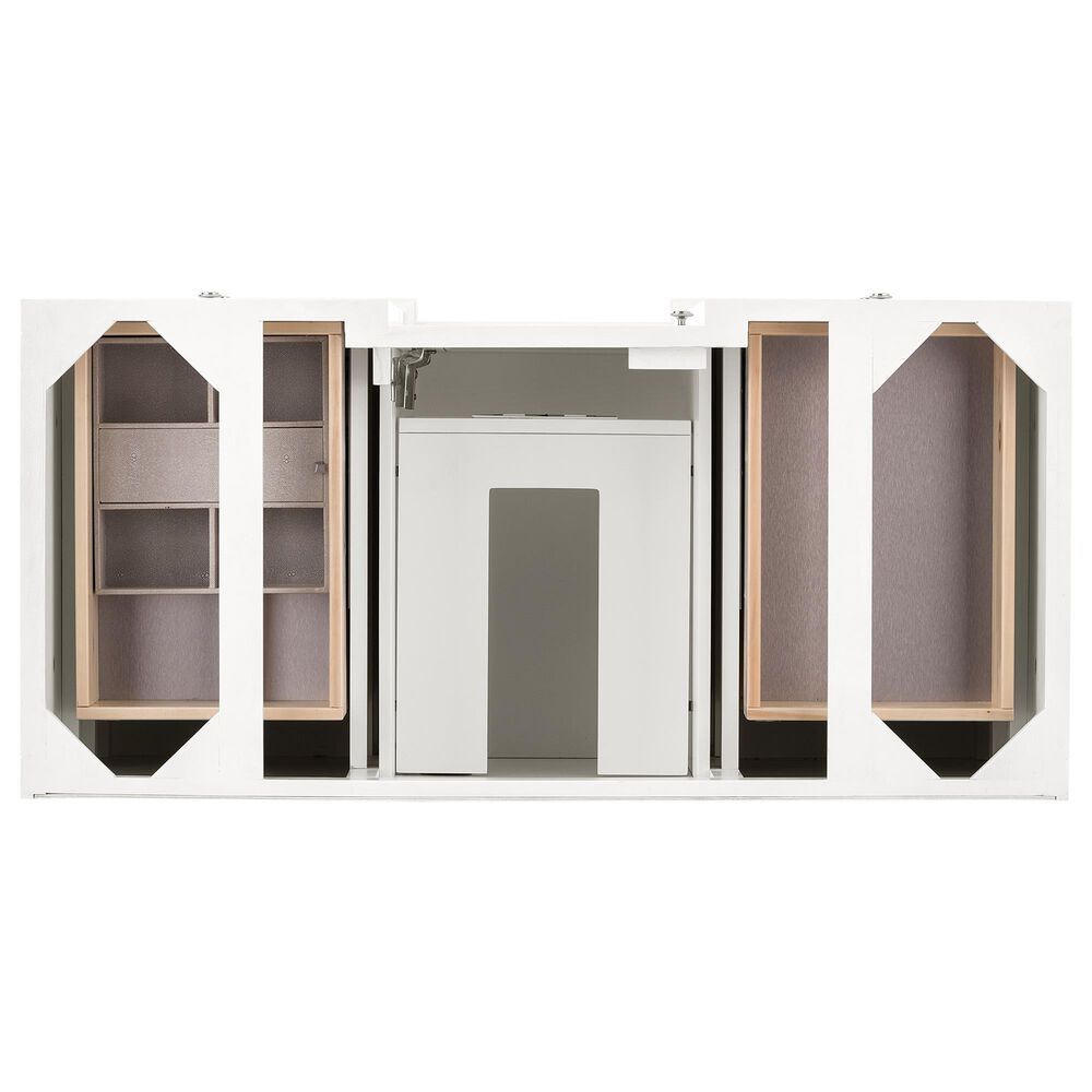 James Martin Vanities De Soto 48" Single Bathroom Vanity in Bright White with 3 cm Parisien Bleu Quartz Top and Rectangular Sink, , large