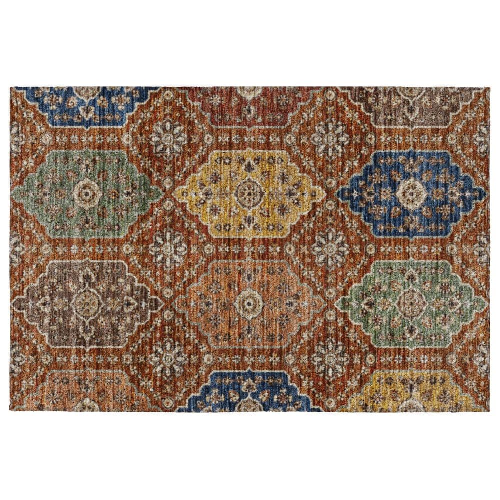 Dalyn Rug Company Silk Road Paprika, Copper, Gold, Sage, Navy and Copper 2"6" x 3"10" Area Rug, , large