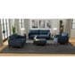 Emerald Home Furnishings Aria Storage Ottoman with Tray in Navy Storm, , large