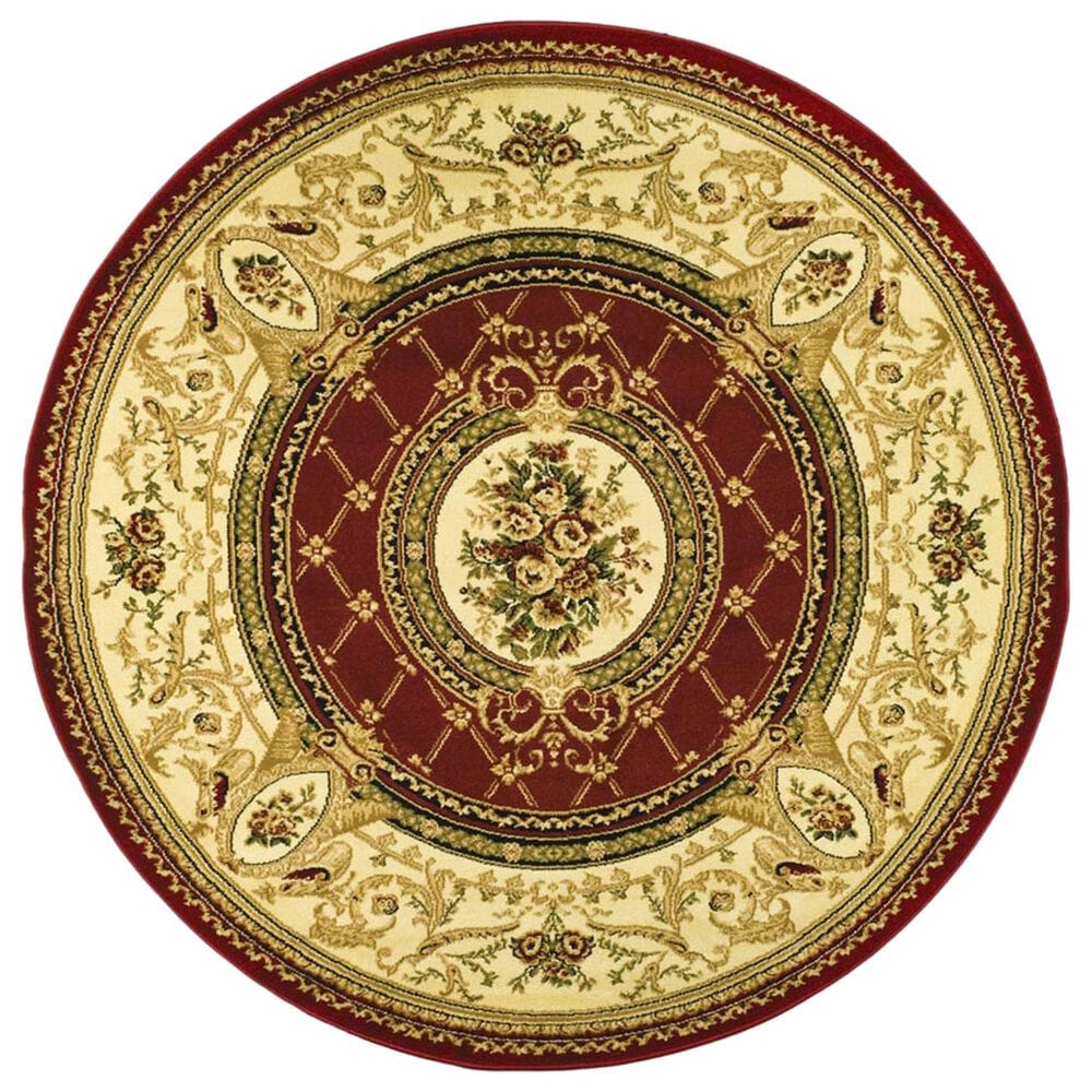 Safavieh Lyndhurst LNH223 8" Round Red and Ivory Area Rug, , large