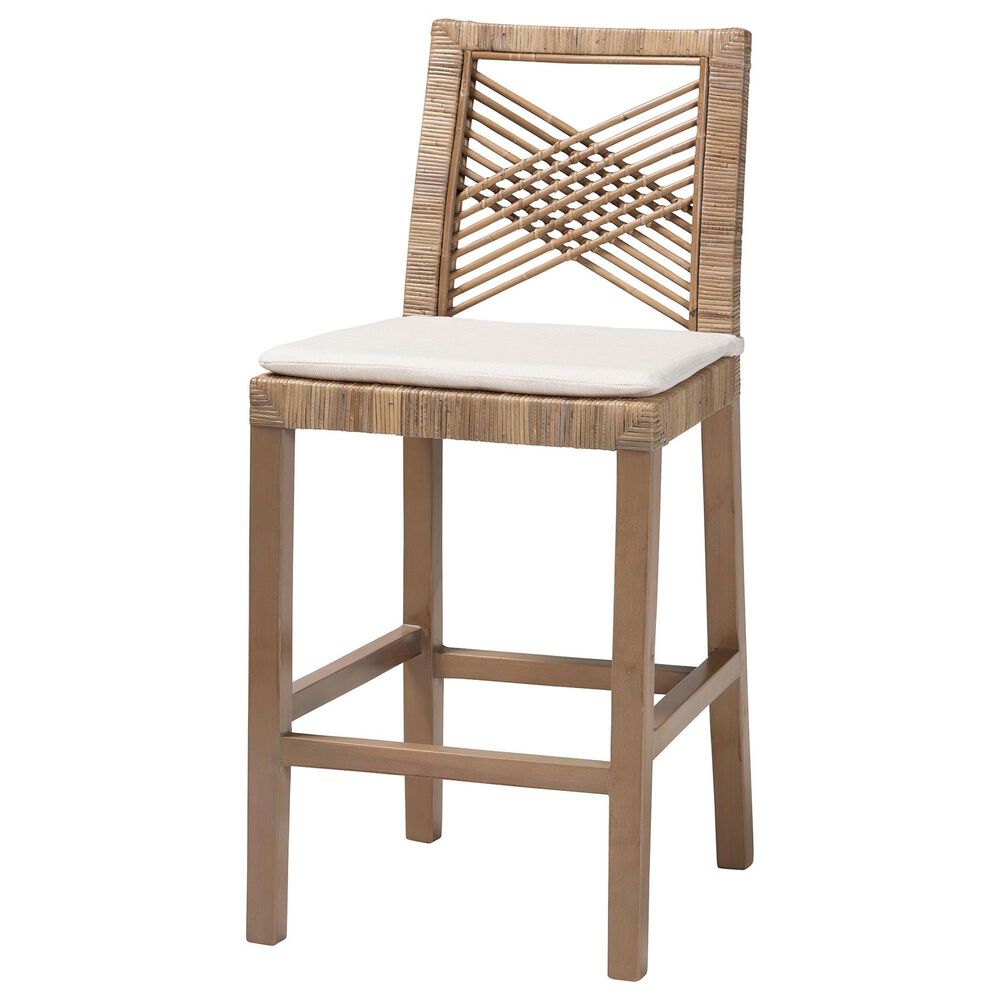 Baxton Studio Poltak Counter Stool in Grey Natural, , large