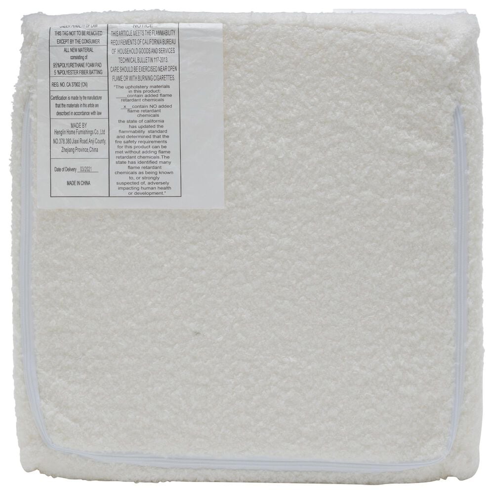 Lamps Per Se Harrison 19&quot; Square Pouf with Foam Core in White, , large