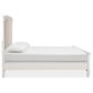 Nicolette Home Willowbrook King Panel Bed with Upholstered Headboard with Two Nightstands in Egg Shell White, , large