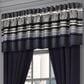 J. Queen New York Carlisle 88" x 18" Window Straight Valance in Silver and Indigo Blue, , large