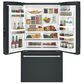 Cafe 23.1 Cu. Ft. French Door Refrigerator in Matte Black in Brushed Stainless, , large