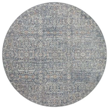 Angela Rose Blake 7"10" Round Denim and Taupe Area Rug, , large