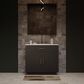 Lexora Home Abbey 36" Single Bathroom Vanity in Black Oak with 2 cm White Carrara Marble Top and Rectangular Sink, , large