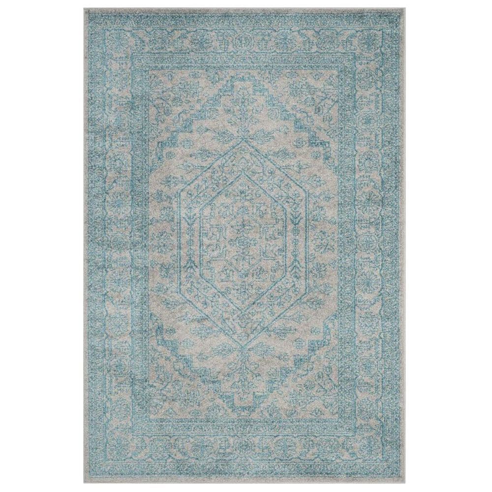Safavieh Adirondack ADR108L 5&#39;1&quot; x 7&#39;6&quot; Light Grey and Teal Area Rug, , large