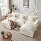 HOMLUX 107.87" Ultra-Comfort Chenille Sectional Sofa Set in White, , large