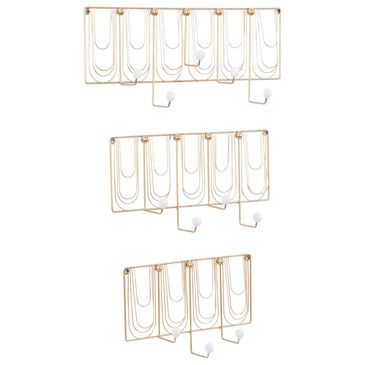 Maple and Jade Metal Glam Wall Hook in Gold (Set of 3), , large