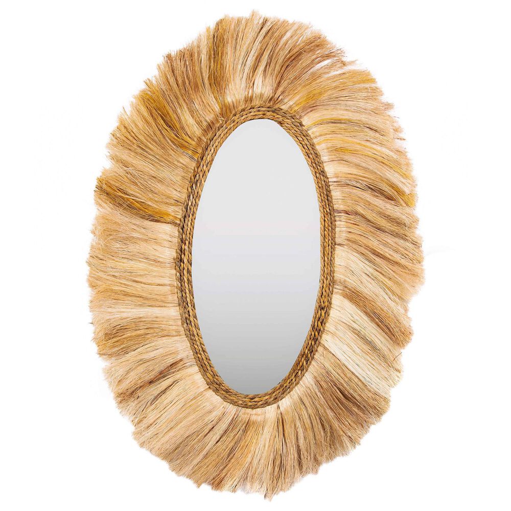 Tov Furniture Tribal Oval Wall Mirror in Natural, , large