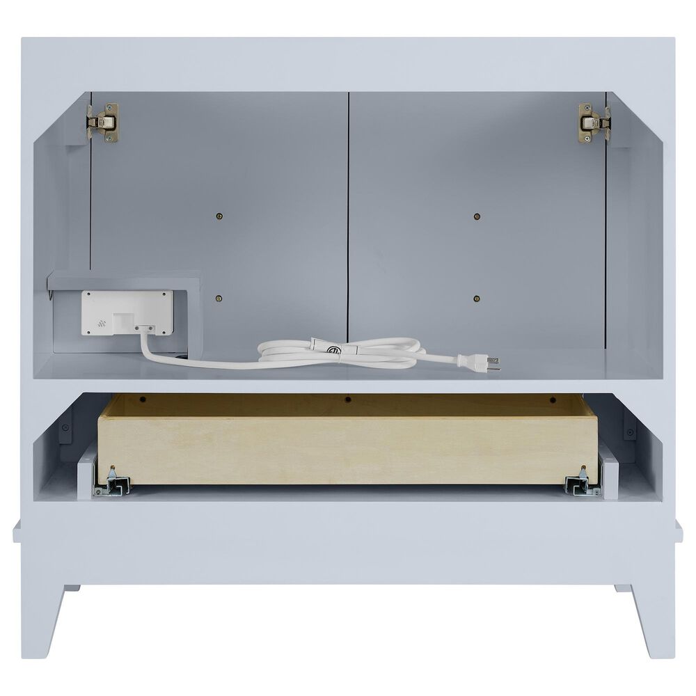 37B Fenwick 36" Single Bathroom Vanity in Soft Blue with Glossy White Composite Stone Top and Backsplash, , large