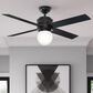 Hunter Hepburn 52" Ceiling Fan with LED Light in Matte Black, , large