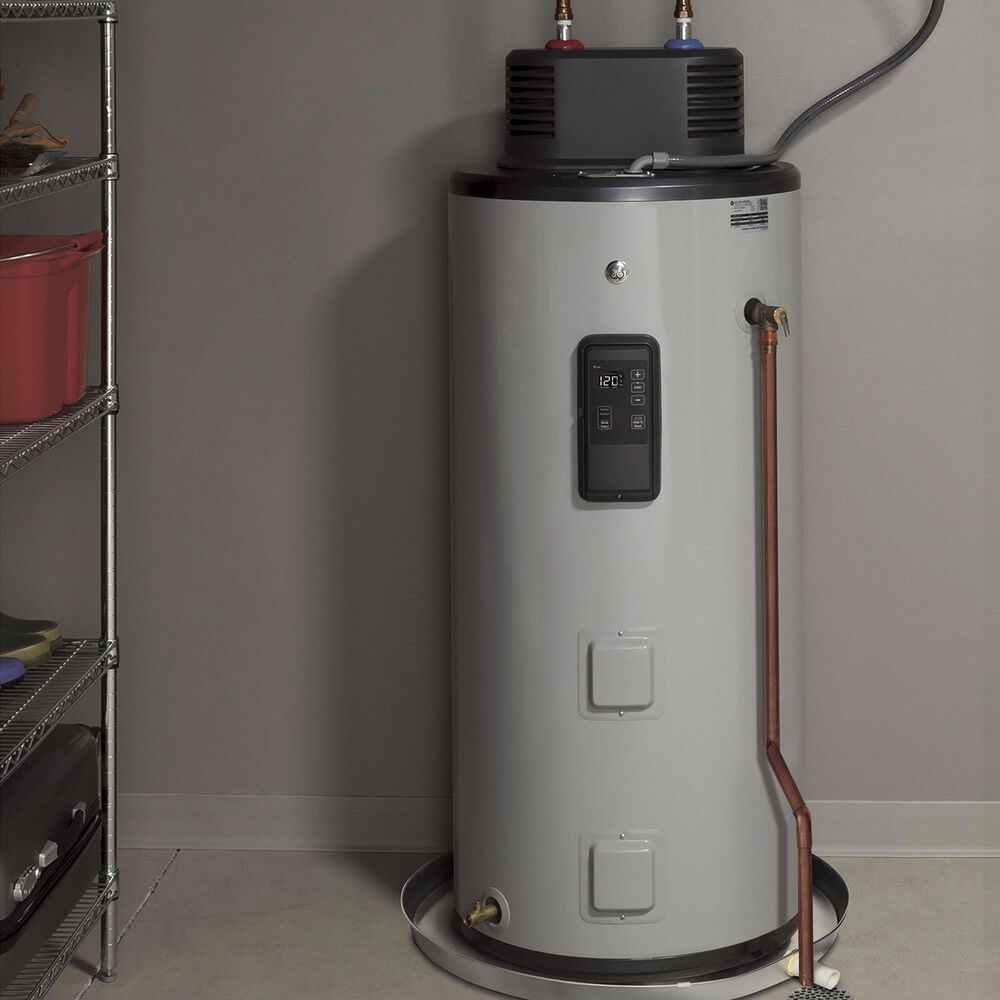 GE Appliances 50-Gallon Smart Short Electric Water Heater with Flexible Capacity in Gray, , large