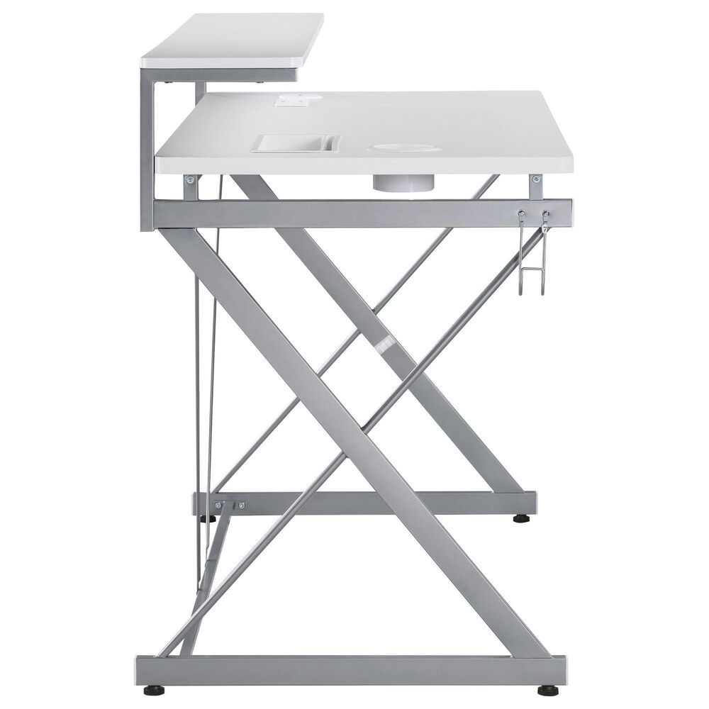OSP Home Emulator Battlestation Gaming Desk in White and Carbon, , large