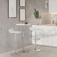 Lumisource Ale Swivel Adjustable Barstool with White Seat in Chrome (Set of 2), , large