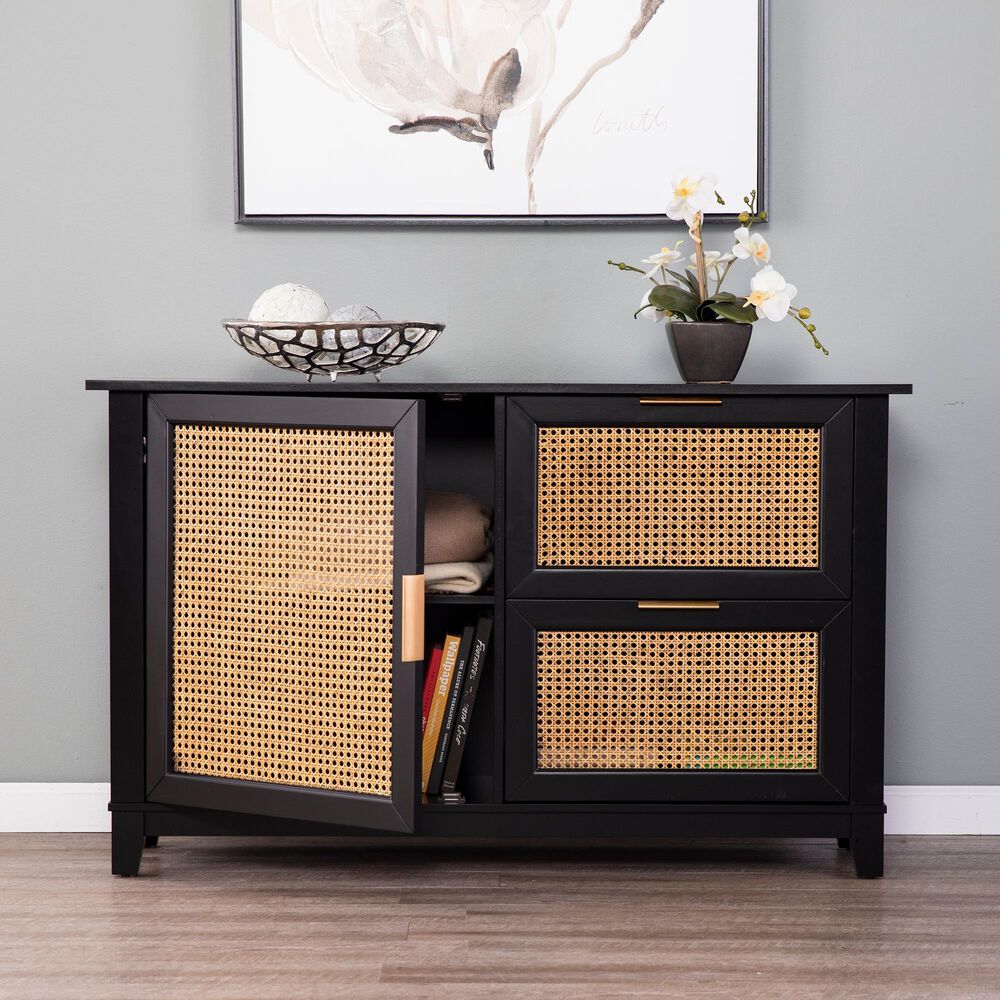 Southern Enterprises Chekshire Anywhere Storage Cabinets in Black and Natural, , large