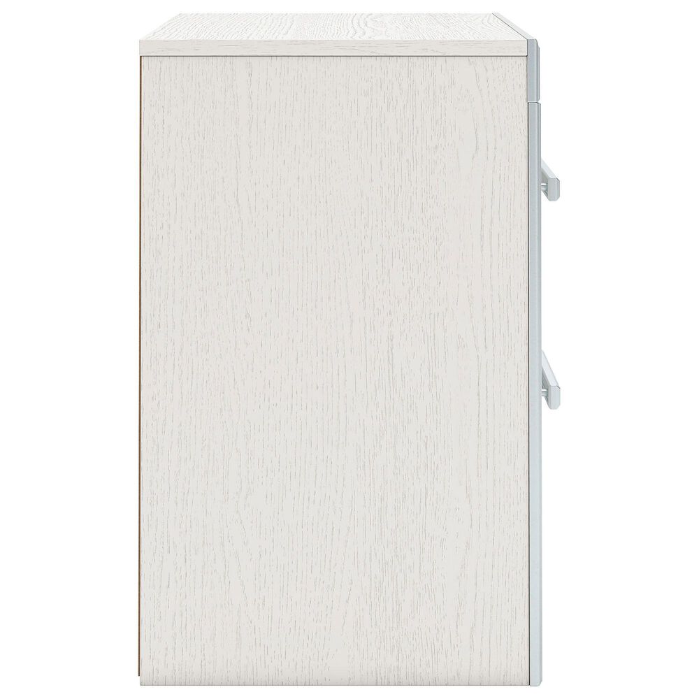 Ashley Zuraleus Queen Upholstered Storage Bed with Two Nightstands in Matte White, , large