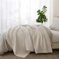 Trade Linker Full/Queen Waffle Weave Knit Throw Blanket in Stone, , large