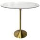 Leisuremod LeisureMod Verve Collection Modern Bar Height Table Brushed Gold Base with 48 Round Marble White Sintered Stone Top, , large