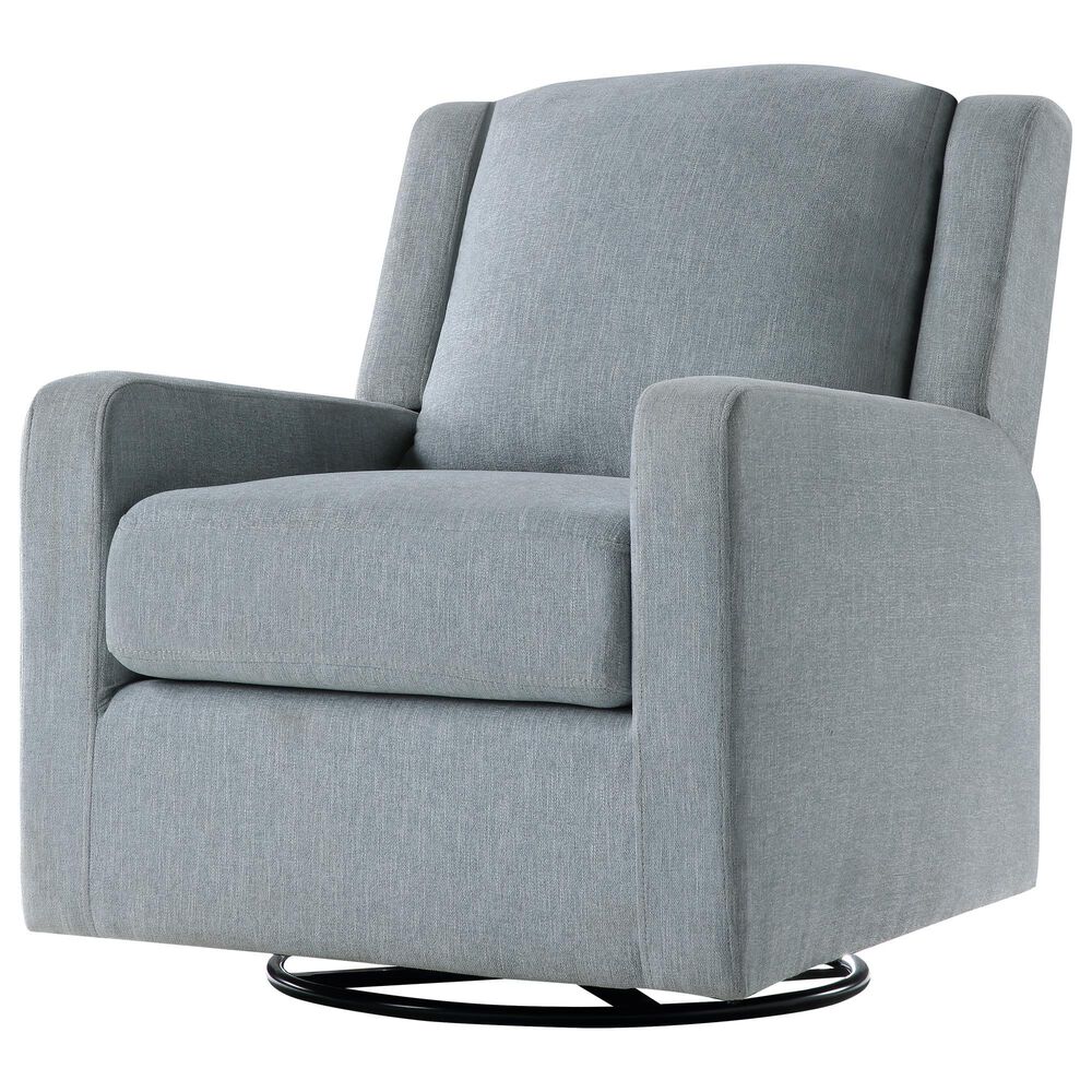 Ovis Clara Nursery Swivel Glider Chair in Stone Blue and Black, , large