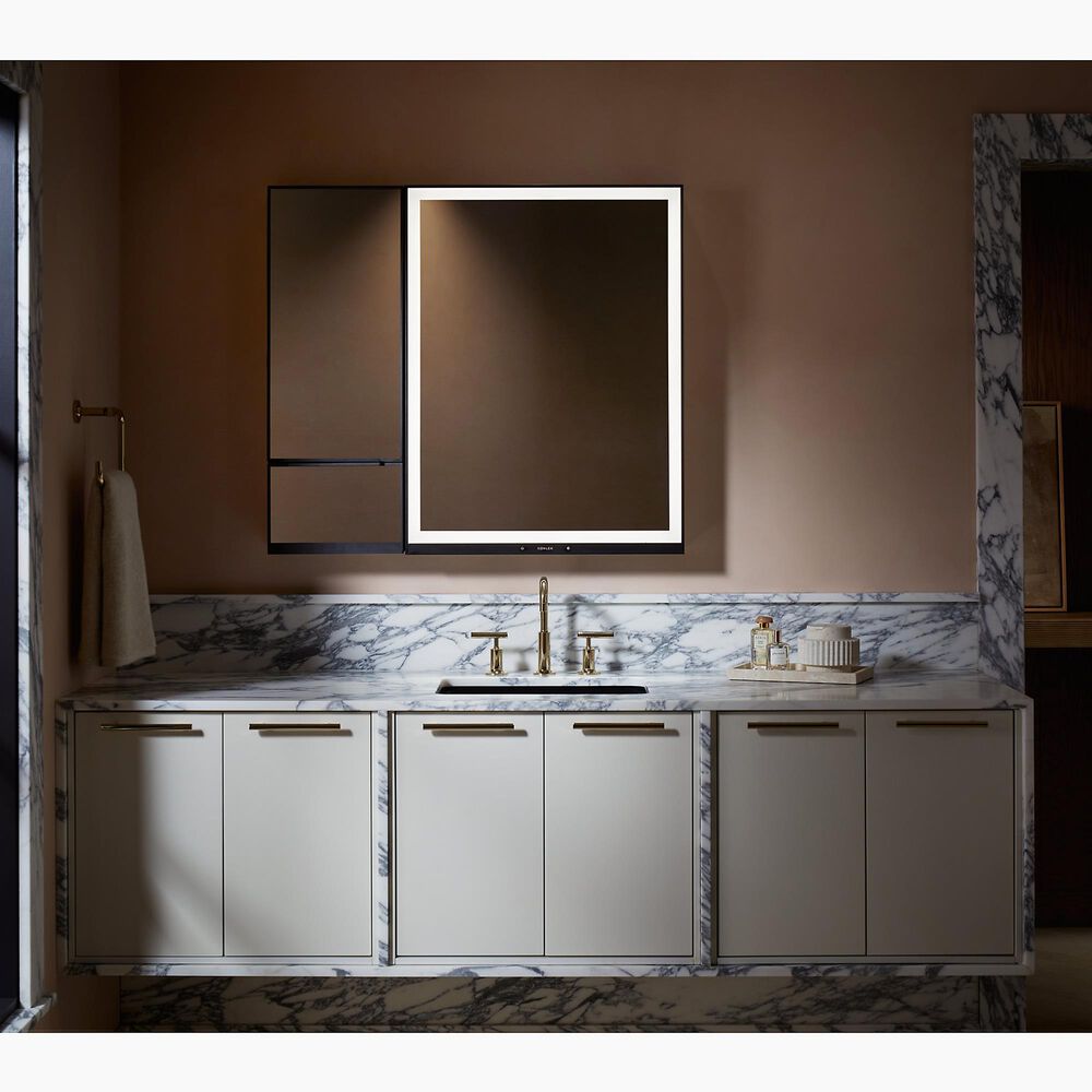 Kohler Collage 24" x 32" Left-Hinged Lighted Medicine Cabinet in Aluminum, , large