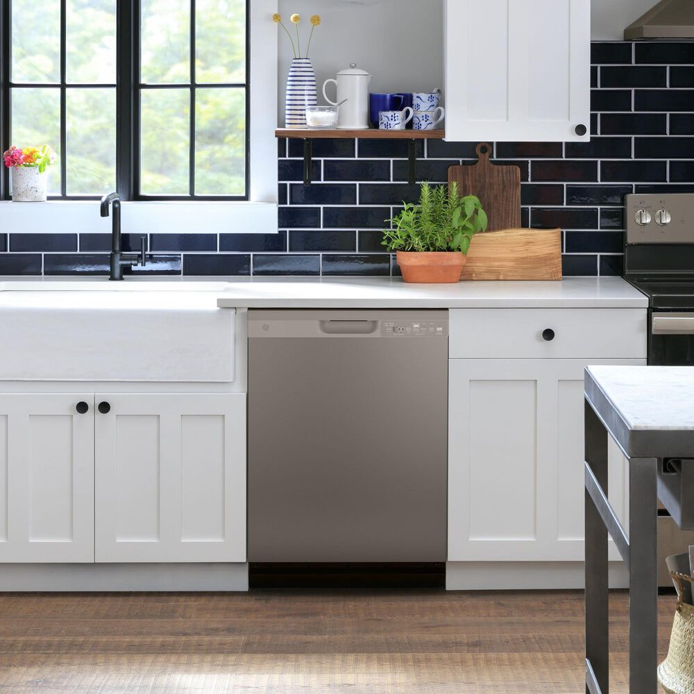 GE Appliances 24&quot; Built-In Integrated Handle Dishwasher with Front Control and 52 dBA in Slate, , large