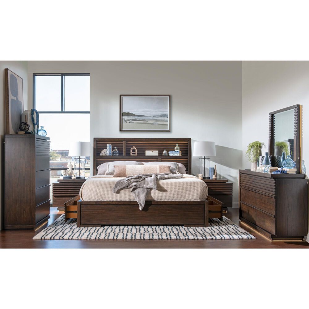 Legacy Classic Architect 3-Piece Queen Bookcase Bedroom Set in Onyx with LED Lighting, , large