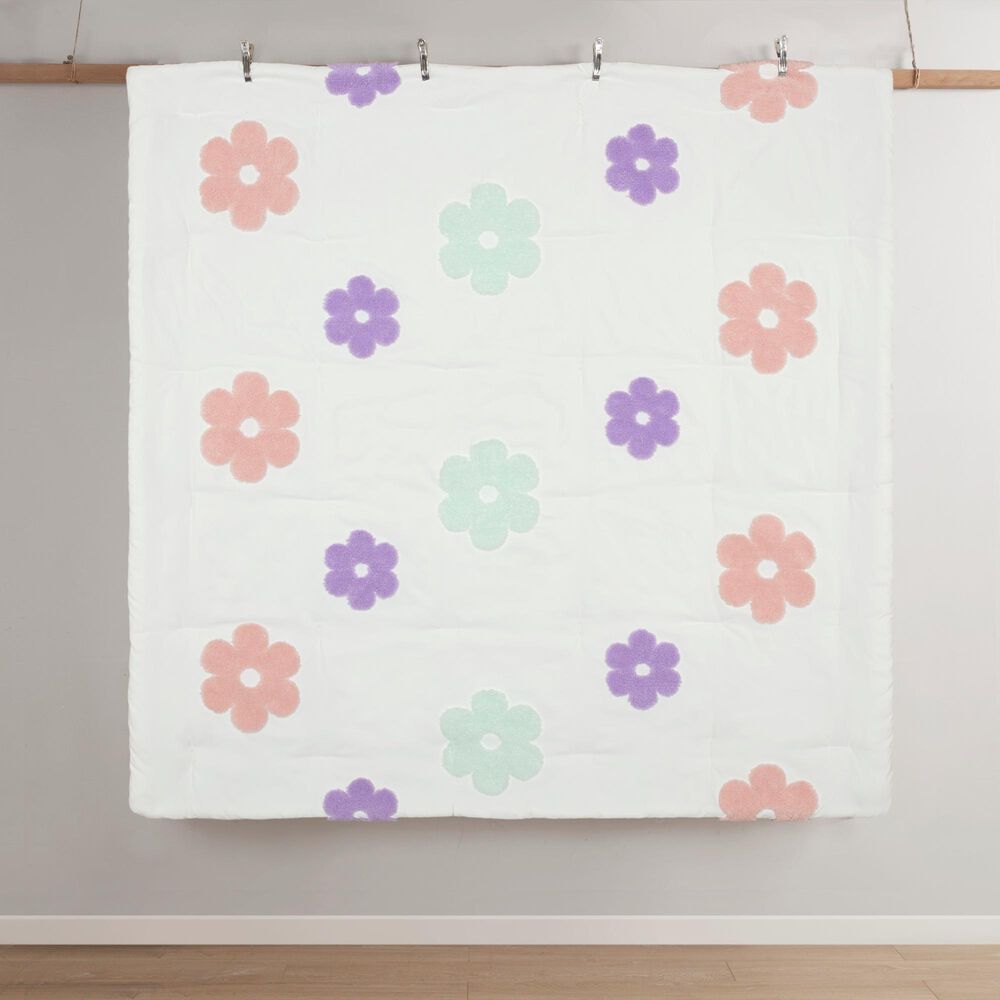 Hampton Park Gracie 3-Piece Twin Comforter Set in White and Purple, , large