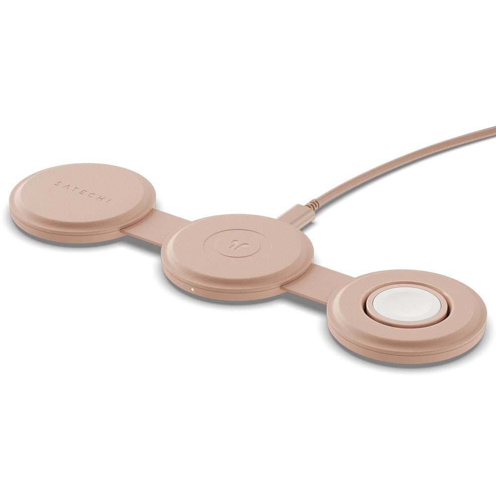 Satechi OntheGo 3-in-1 Wireless Charger in Desert Rose, , large