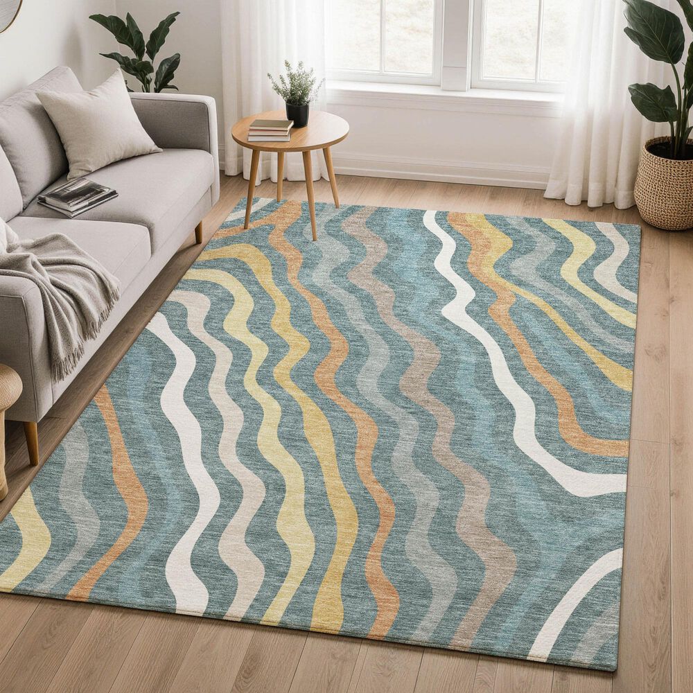 Dalyn Rug Company Kenner Teal 6'6" x 9'6" Area Rug, , large