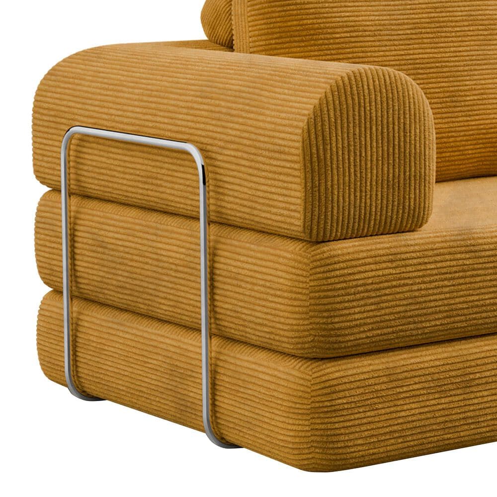 Furniture of America Ellis Stationary Modular Customizable Space-Saving Sofa in Yellow, , large