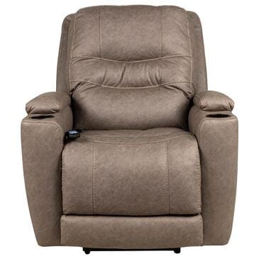HomeStretch Power Recliner with Power Headrest and Lumbar in Sand, , large