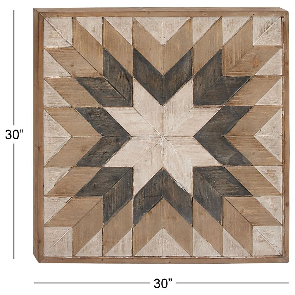 Maple and Jade 30&quot; x 30&quot; Southwest Abstract Wall Decor in Brown, White and Gray, , large