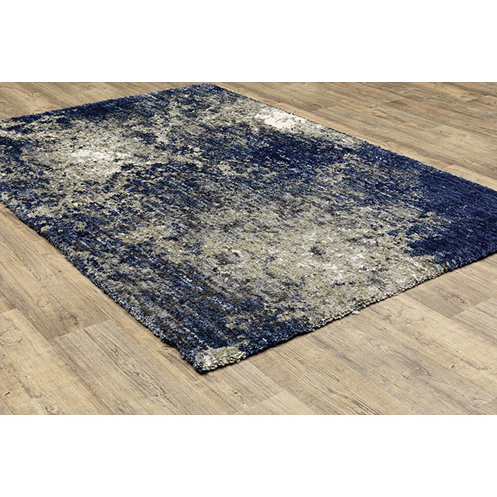 Oriental Weavers Aspen Abstract Shag 2060L 2&#39;3&quot; x 7&#39;6&quot; Blue and Gray Runner, , large