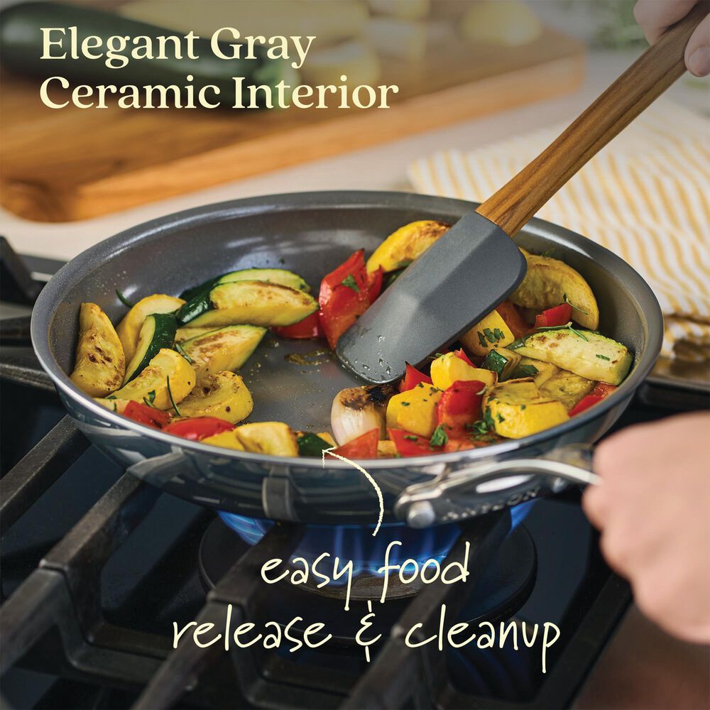 Anolon 3-Piece Nonstick Ceramic Frying Pan Set in Stainless Steel, , large