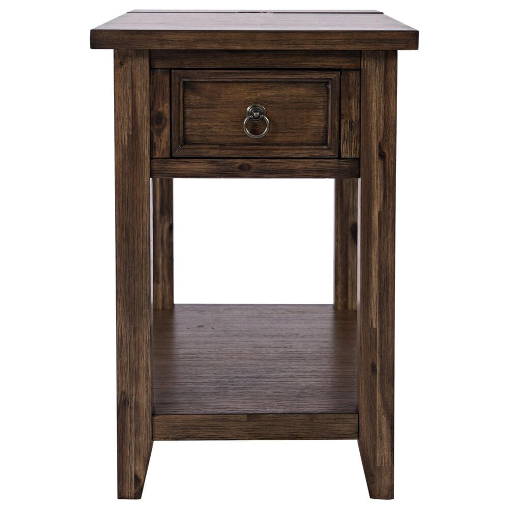 Waltham Bakersfield Power Chair Side Table in Brown, , large